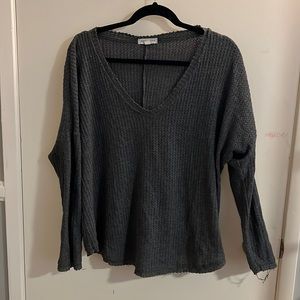 Socialite Waffle Knit Long Sleeve Tunic